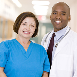 smiling health professionals